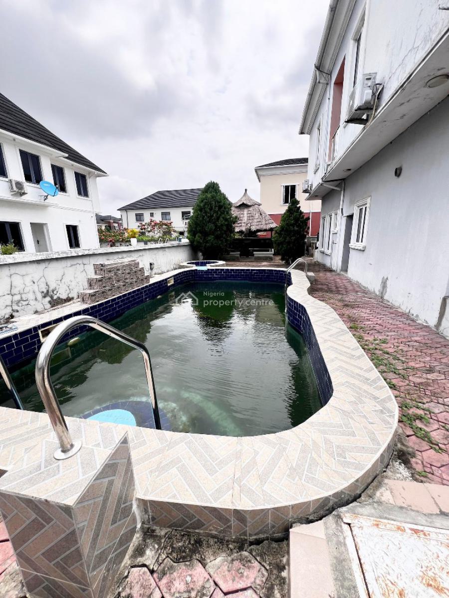 Prestigious 5-bedroom Luxury Home with Pool, Porch & Bq in High-value, Royal Gardens Estate, Ajah, Lagos, Detached Duplex for Sale