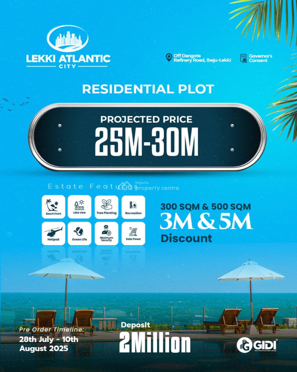 Secure and Verified Land in a Prime Location, Off Dangote Refinery Road Lekki Atlantic City with Governor Consent, Ibeju Lekki, Lagos, Residential Land for Sale