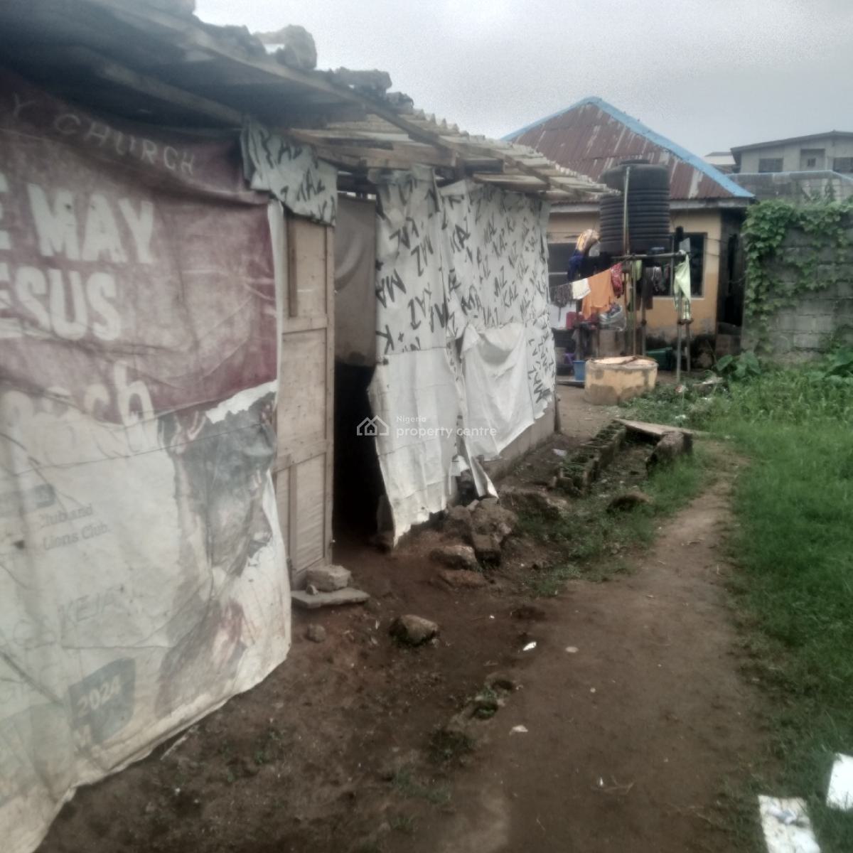 Half Plot of Land with 3 Bedroom Flat, Ogba, Ikeja, Lagos, Mixed-use Land for Sale