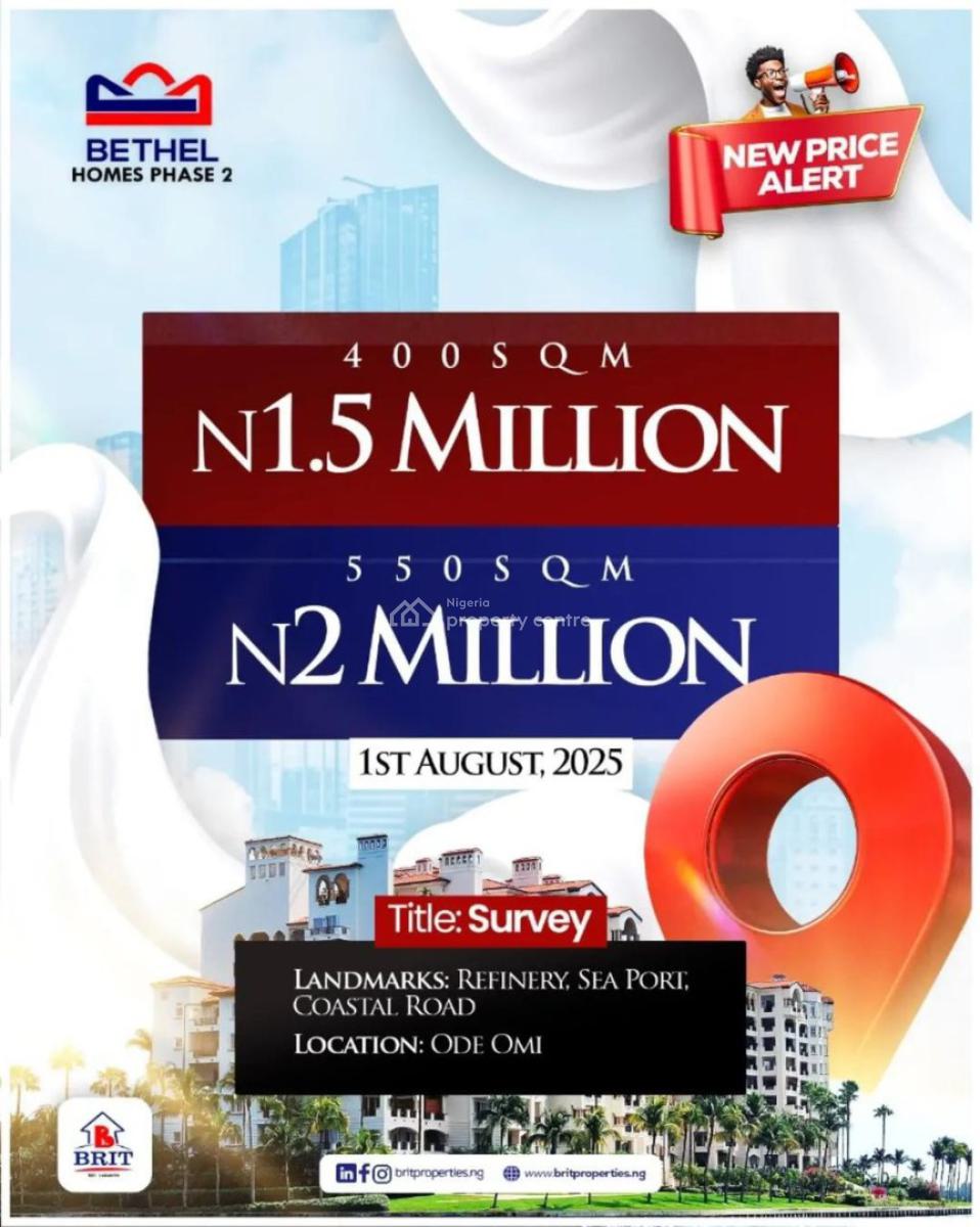 Most Affordable Sea Port Axis Land Offers, Bethel Homes Phase 2, Ode Omi, Ibeju Lekki, Lagos, Mixed-use Land for Sale