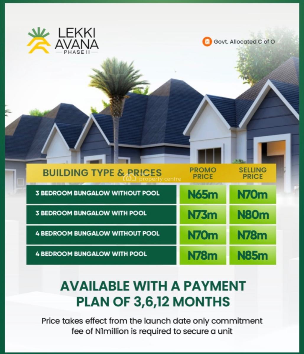 3 Bedroom Bungalow Without Pool, Ibeju Lekki, Lagos, Detached Bungalow for Sale