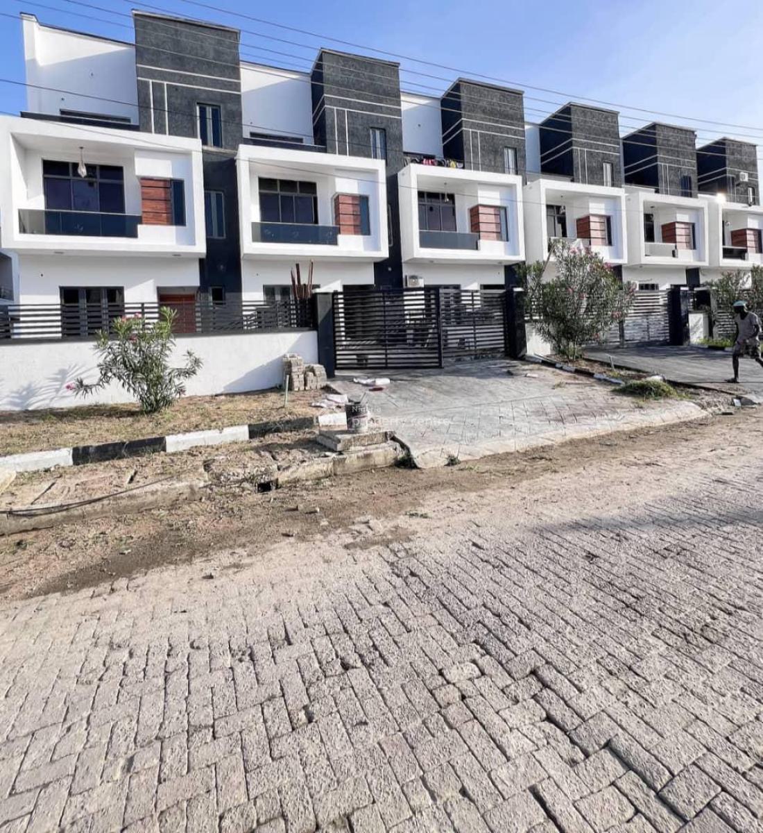 Waterfront 6 Bedrooms Self Compound Terraced Duplex with Bq on 2 Floors, Chevron Toll Gate, Orchid Road, Lekki, Lagos, Terraced Duplex for Sale