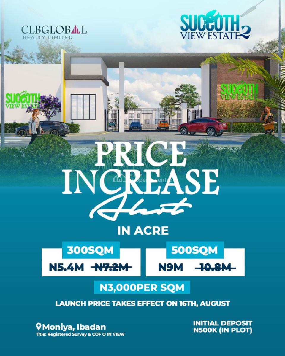Land Property, Moniya, Ibadan, Oyo, Residential Land for Sale