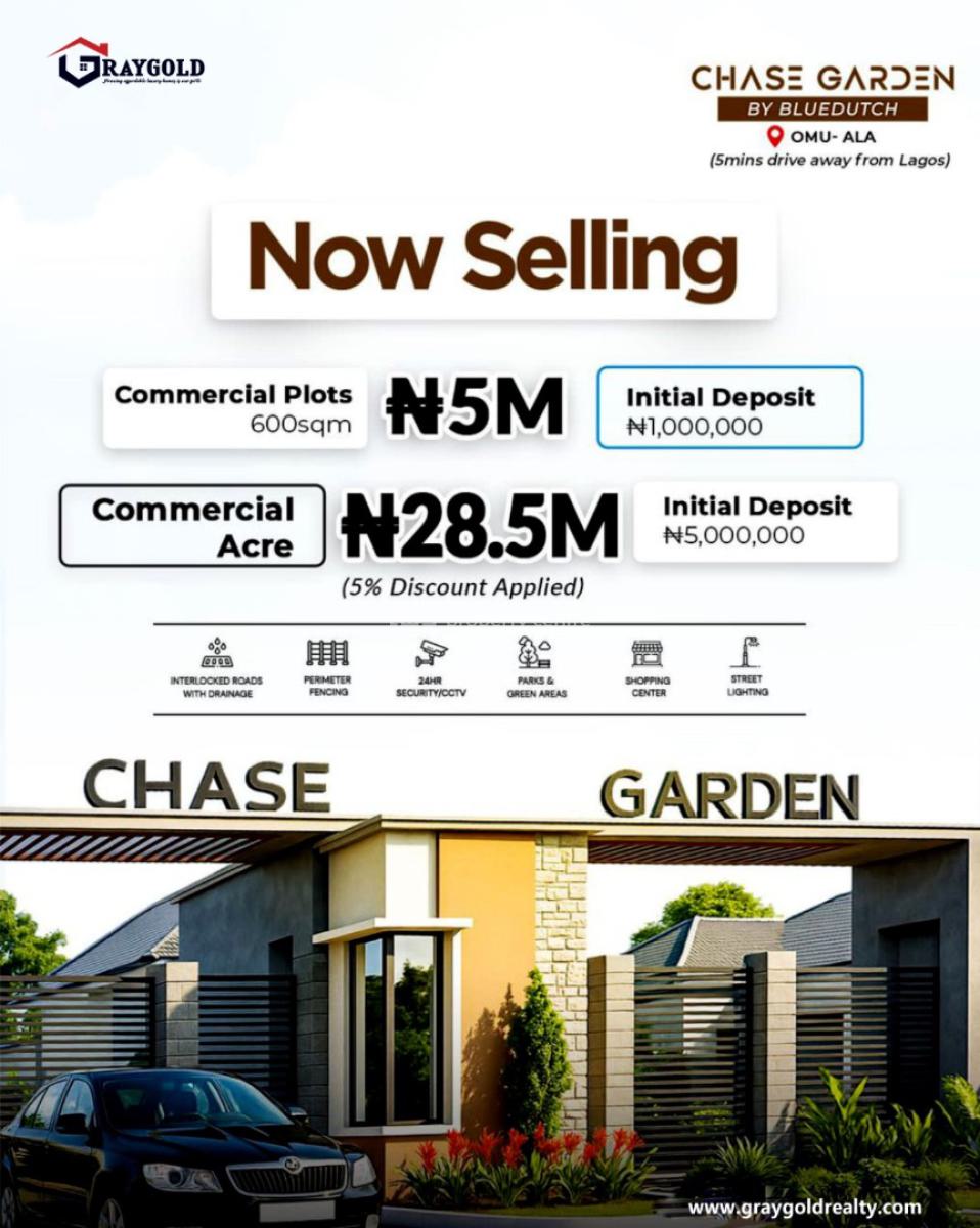 Chase Garden: Commercial Plots with High Roi Potential, Ala, Omu Road, Ijebu East, Ogun, Commercial Land for Sale