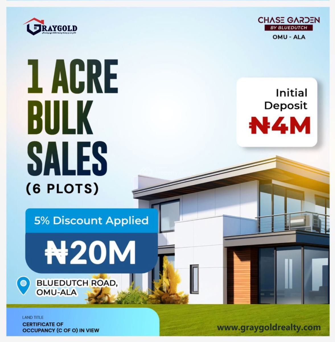 Bulk Deal Alert: Chase Garden 1 Acre, Ala, Omu Road, Ijebu East, Ogun, Residential Land for Sale