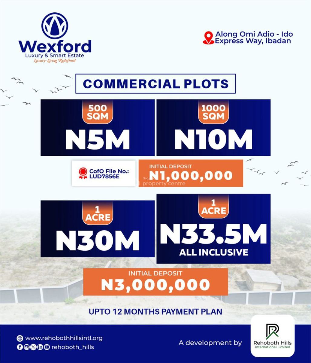 The Most Affordable Estate Land with High Potential for Massive Return, C of O Title, Omi Adio Expressway, Close to The Major Capital Projects, Ibadan, Oyo, Residential Land for Sale