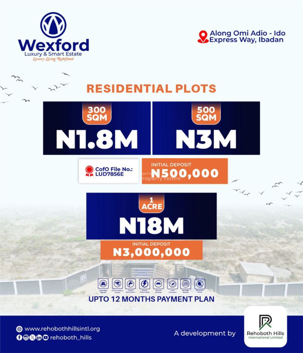 The Most Affordable Estate Land with High Potential for Massive Return, C of O Title, Omi Adio Expressway, Close to The Major Capital Projects, Ibadan, Oyo, Residential Land for Sale