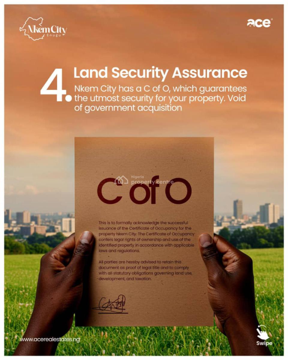 C of O Title Strategic Location Buy and Build Estate, Onugba Nike Enugu East, Enugu, Enugu, Residential Land for Sale