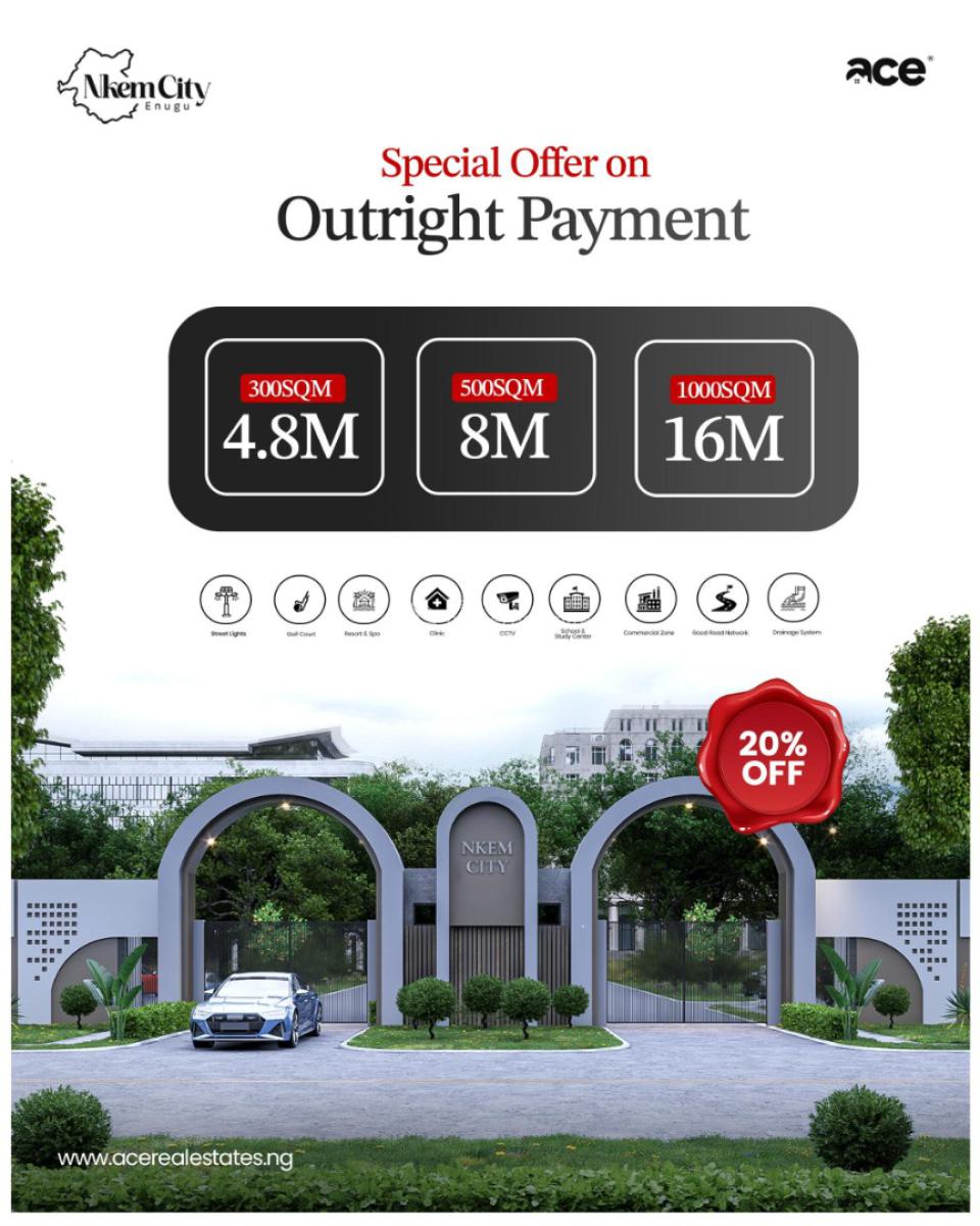 C of O Title Strategic Location Buy and Build Estate, Onugba Nike Enugu East, Enugu, Enugu, Residential Land for Sale
