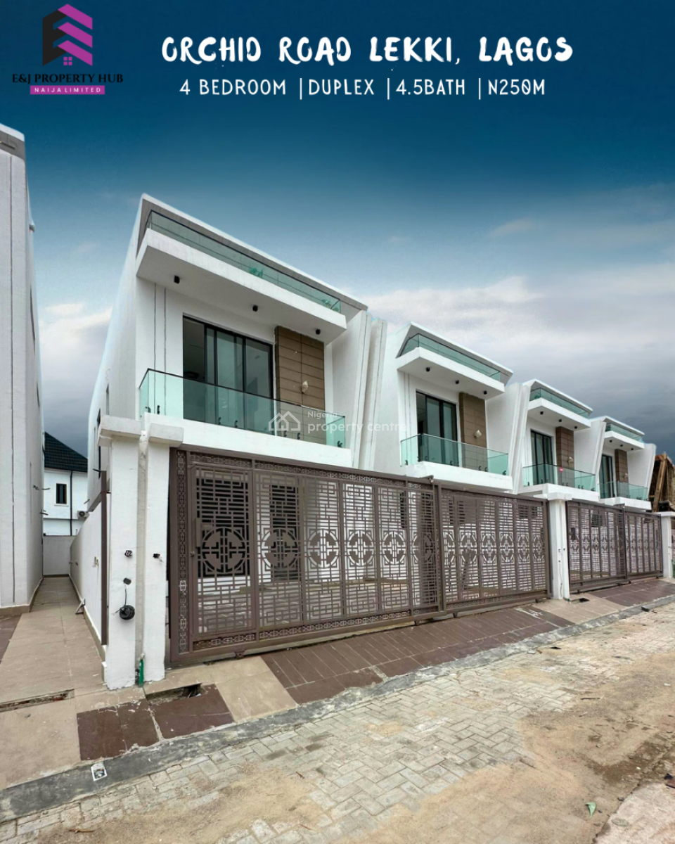Well Built & Spacious 4 Bedroom Fully Detached Duplex with Bq, Orchid Road Lekki, Lekki, Lagos, Semi-detached Duplex for Sale