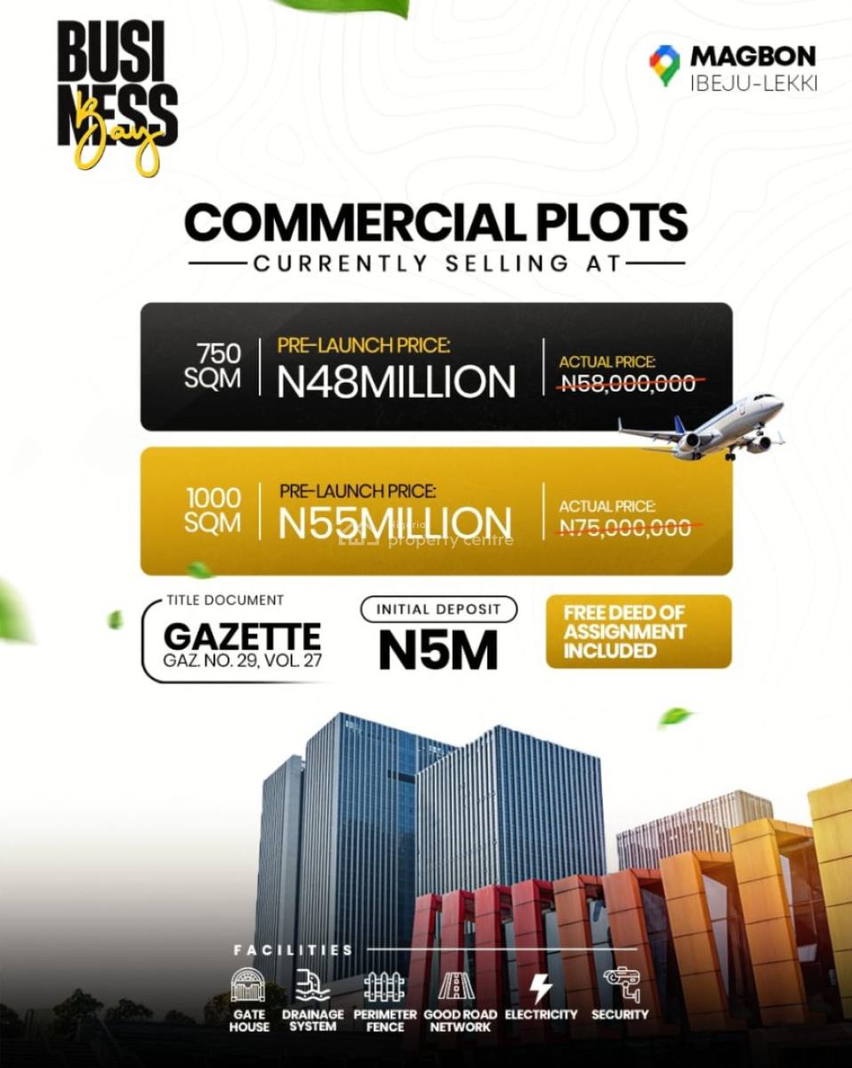 Affordable and Verified Dry, Business Bay Close to Winner Chapel Magbon Along Lagos-calabar Coastal, Eleko, Ibeju Lekki, Lagos, Commercial Land for Sale