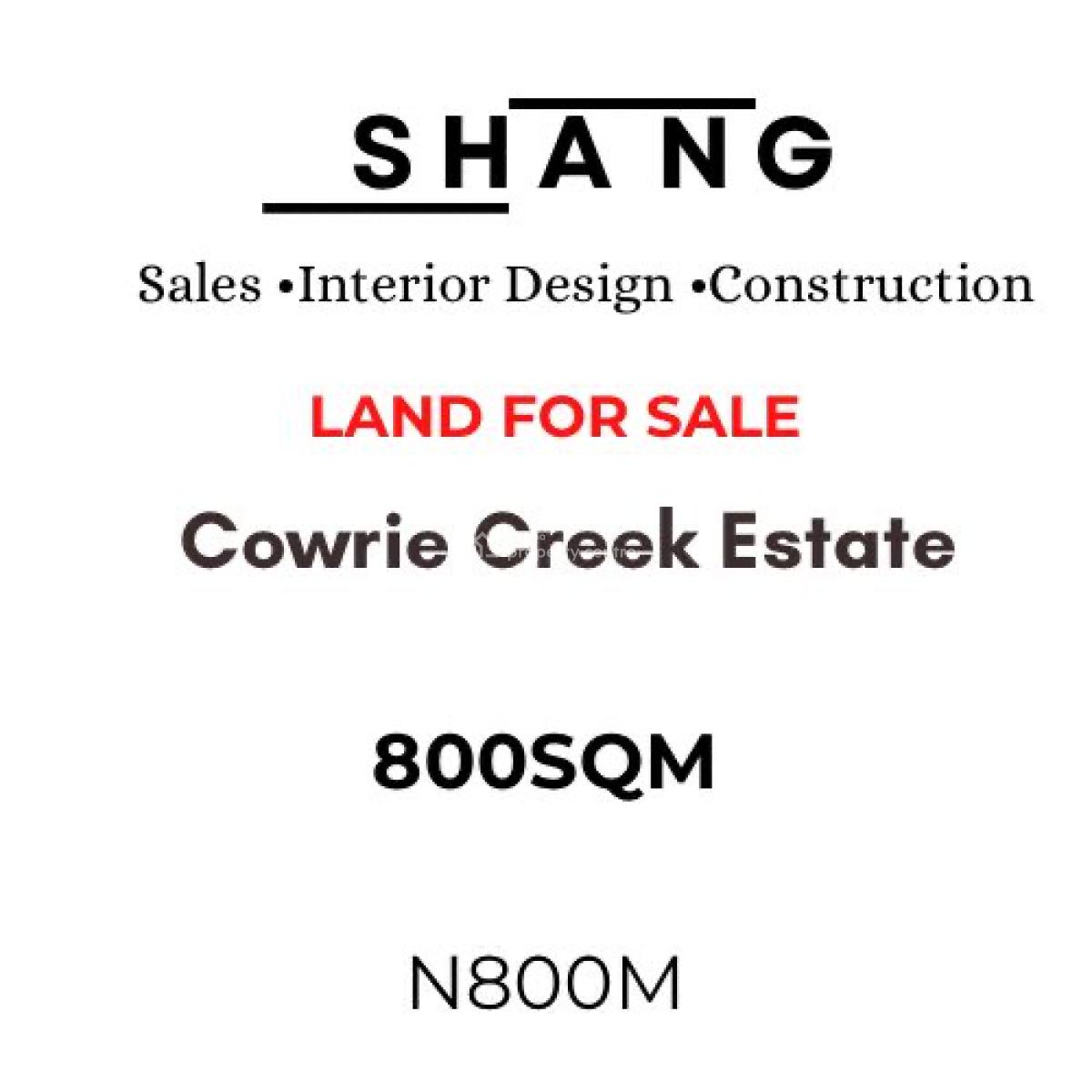 Cowrie Creek Estate 800sqm Land, Cowrie Creek Estate, Ikate, Lekki, Lagos, Land for Sale