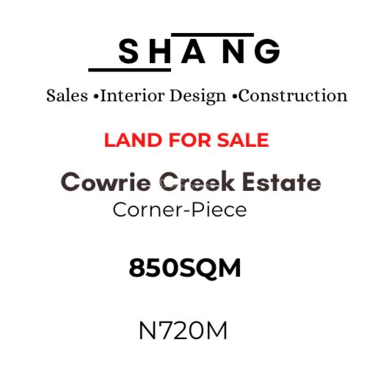 Cowrie Creek Estate 850sqm Corner Piece Land, Cowrie Creek Estate, Ikate, Lekki, Lagos, Land for Sale