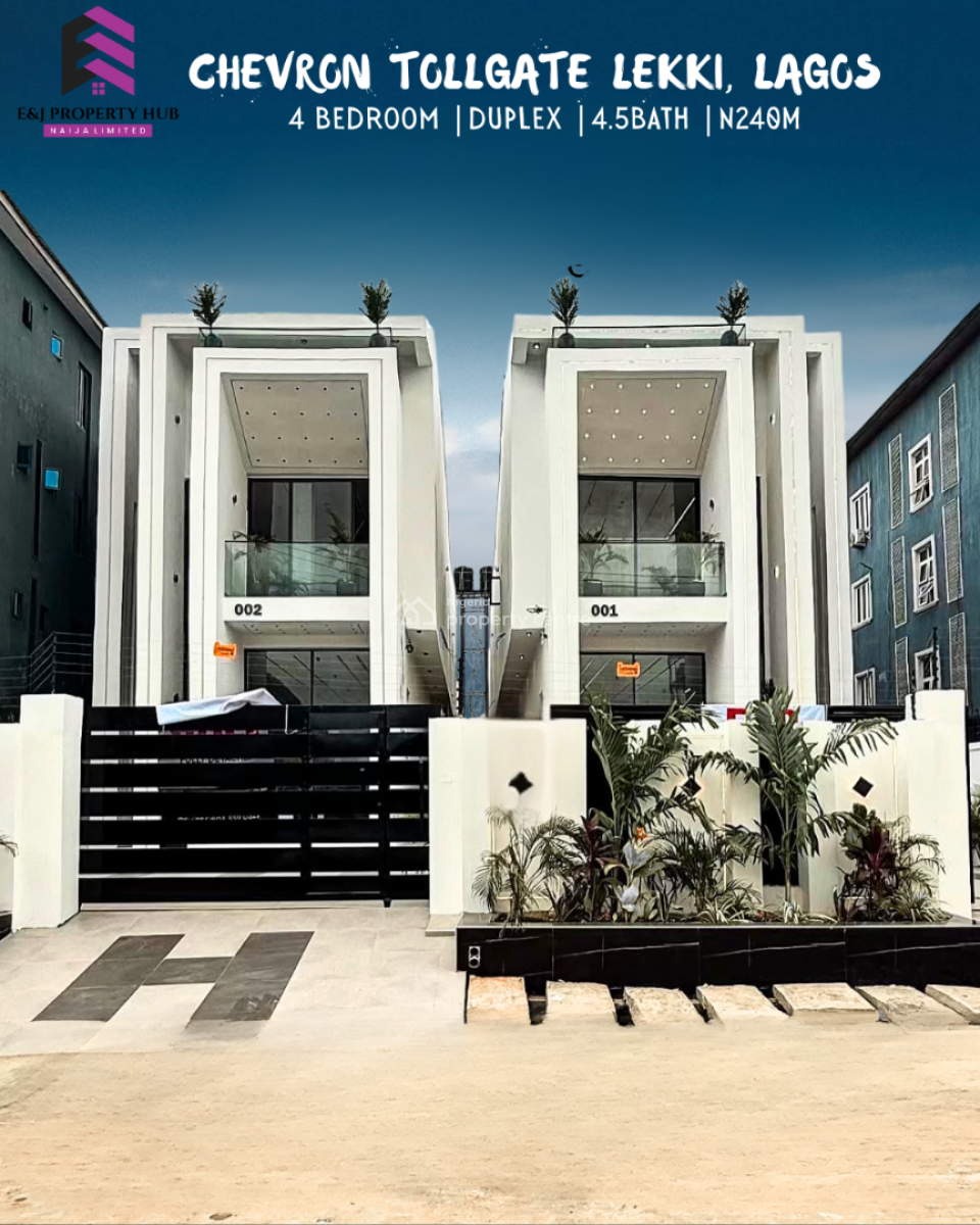 Brand New Super Finished 5 Bedroom Duplex with Bq, and Swimming Pool, in a Well Secured Estate in Chevron Tollgate Lekki Lagos, Lekki, Lagos, Detached Duplex for Sale