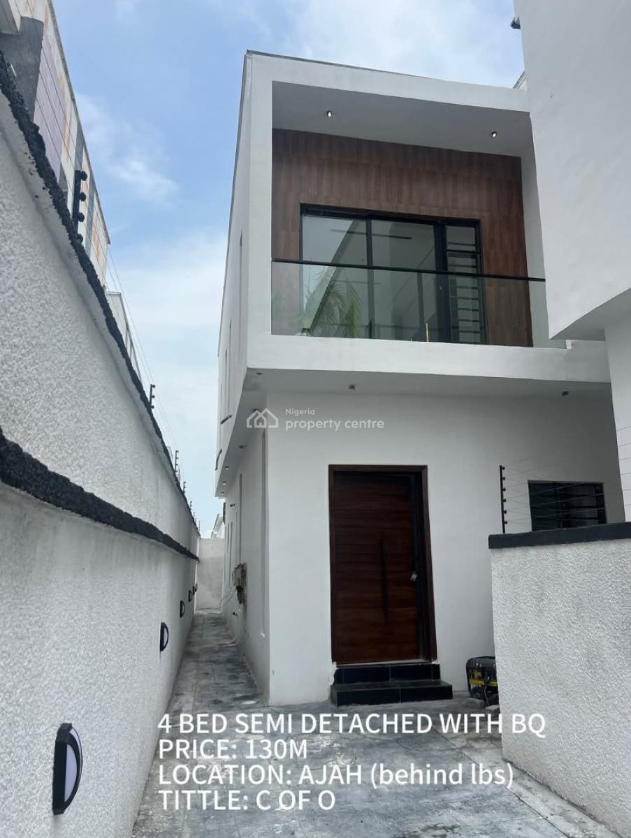 Modern 4 Bedroom Semi Detached Duplex with Bq, Lekki,ajah, Lekki, Lagos, Semi-detached Duplex for Sale
