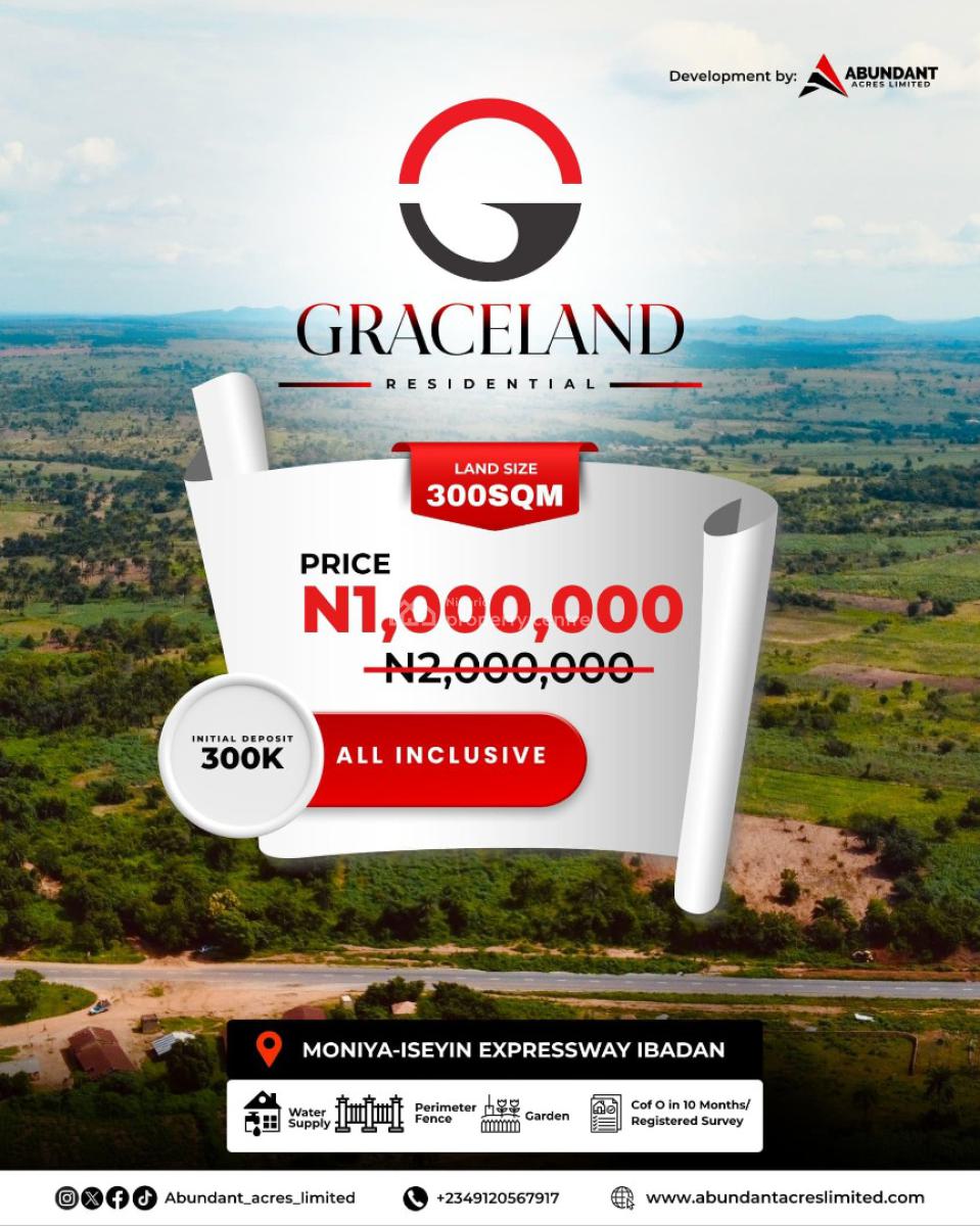Affordableand Dry (c of O) Land,buy 6 Get 1 Plot Free.moniye-iseyin Ib, Moniya-iseyin Expressway Ibadan., Moniya, Ibadan, Oyo, Land for Sale