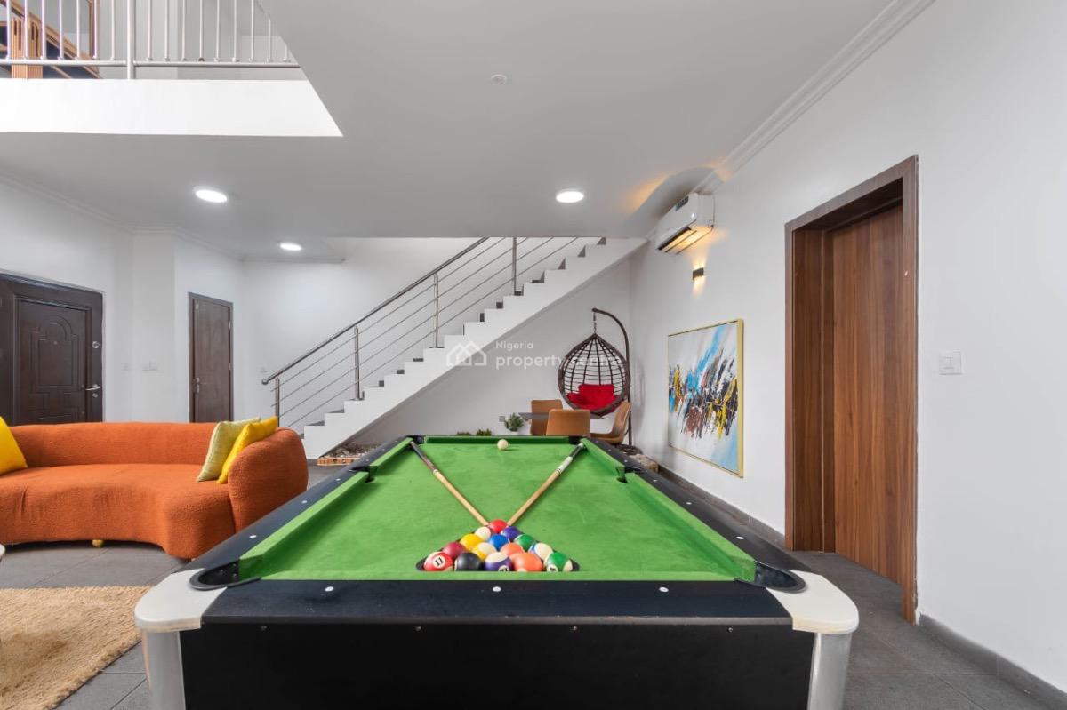 Spacious 3 Bedroom Terraced Duplex with Snooker Board, Dr. Adewale Oshin Street, Lekki Phase 1, Lekki, Lagos, Terraced Duplex Short Let