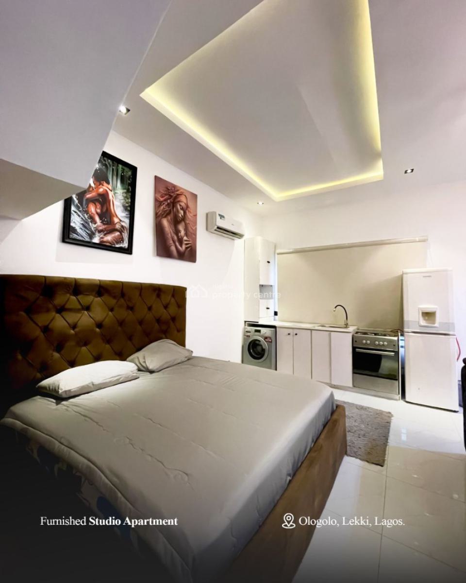 Fully Furnished & Serviced 1 Room Studio Apartment with Open Plan Kitc, Ologolo, Lekki Lagos, Ologolo, Lekki, Lagos, Self Contain (single Rooms) for Rent
