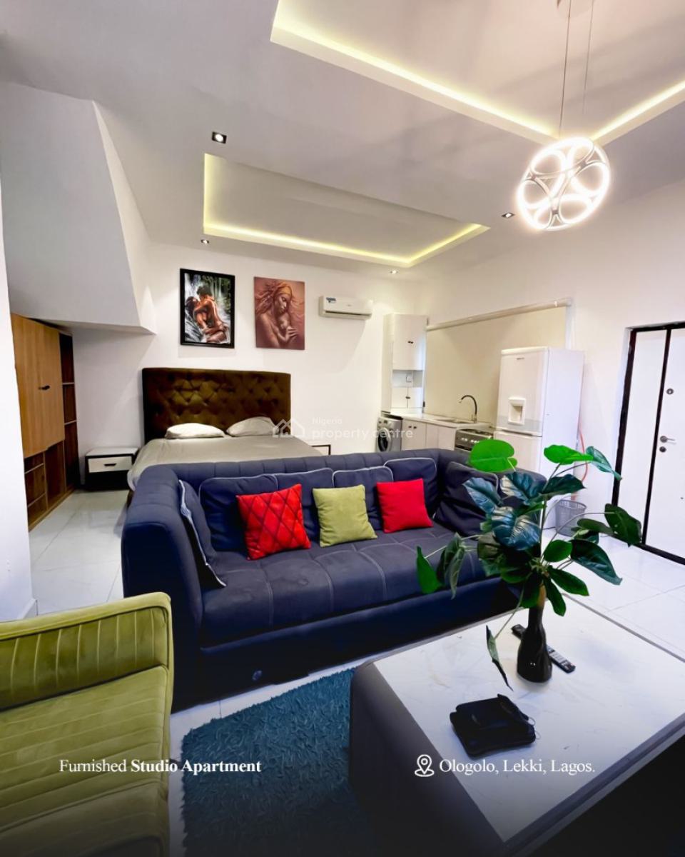 Fully Furnished & Serviced 1 Room Studio Apartment with Open Plan Kitc, Ologolo, Lekki Lagos, Ologolo, Lekki, Lagos, Self Contain (single Rooms) for Rent