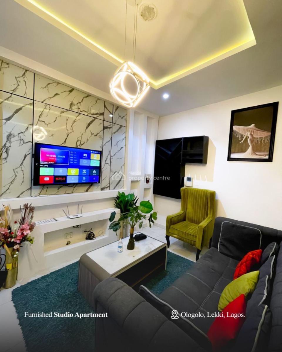 Fully Furnished & Serviced 1 Room Studio Apartment with Open Plan Kitc, Ologolo, Lekki Lagos, Ologolo, Lekki, Lagos, Self Contain (single Rooms) for Rent