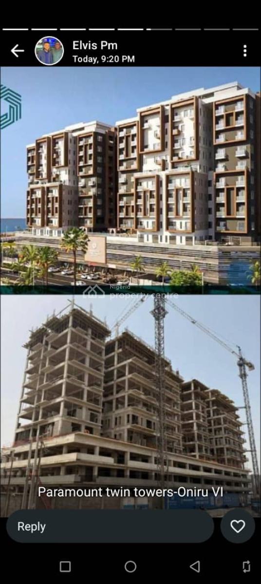 Converted Offplan 3bedroom to 2bedroom with Coastal & City View Etc, 12th Floor on The Twin Towers, Oniru, Victoria Island (vi), Lagos, Flat / Apartment for Sale