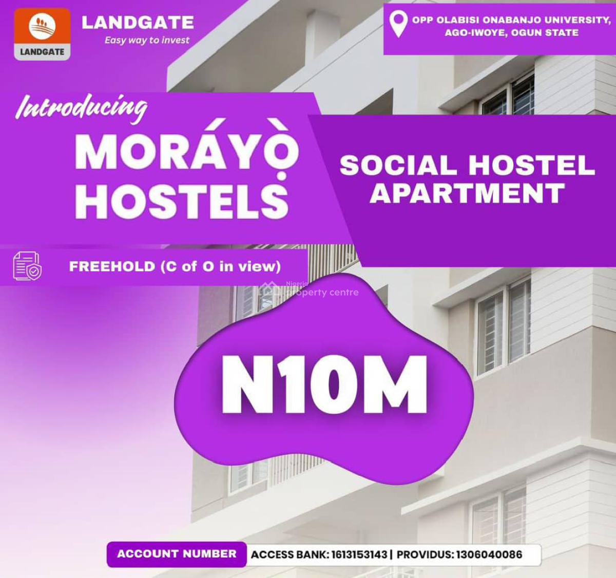 Off-plan Fully Finished Student Hostel Units  -- Opposite Oou, Directly Facing The Road, Opposite Olabisi Onabanjo University,ago Iwo, Ijebu North, Ogun, Hostel for Sale