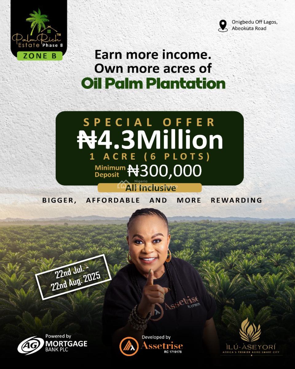 Palmrich Estate: Title Guaranteed, Investment Secured, Ewekoro, Ogun, Mixed-use Land for Sale