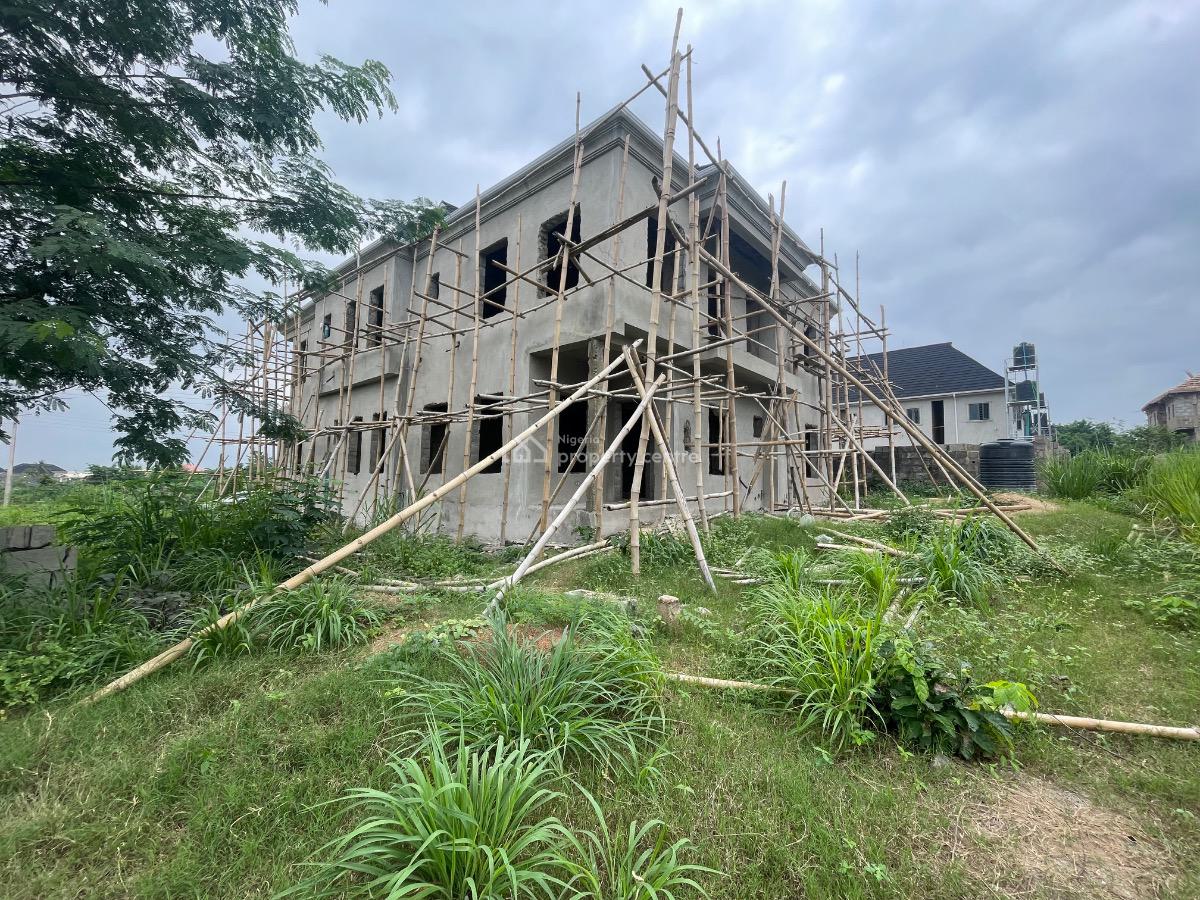 a Well Constructed Carcass Twin 4 Bedroom Semi Detached Duplex, Dss Estate, Alafara- Elenusonso Road, Idi Ishin, Jericho, Ibadan, Oyo, Semi-detached Duplex for Sale