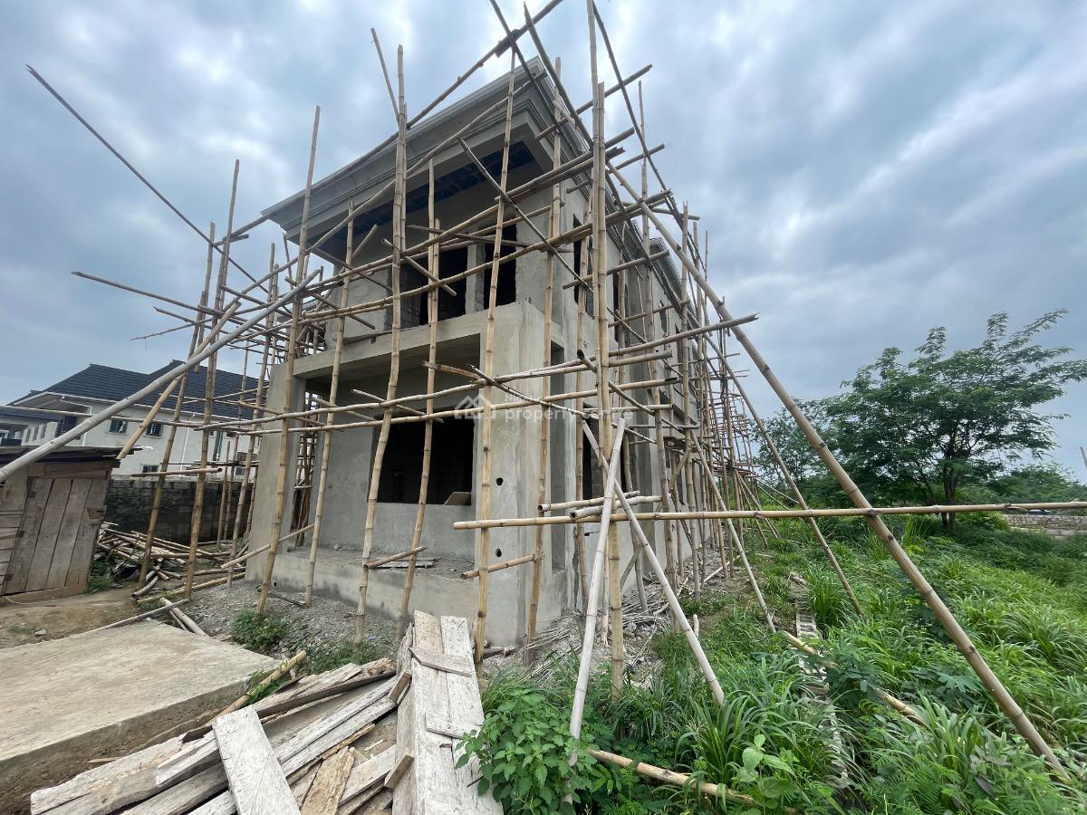 a Well Constructed Carcass Twin 4 Bedroom Semi Detached Duplex, Dss Estate, Alafara- Elenusonso Road, Idi Ishin, Jericho, Ibadan, Oyo, Semi-detached Duplex for Sale
