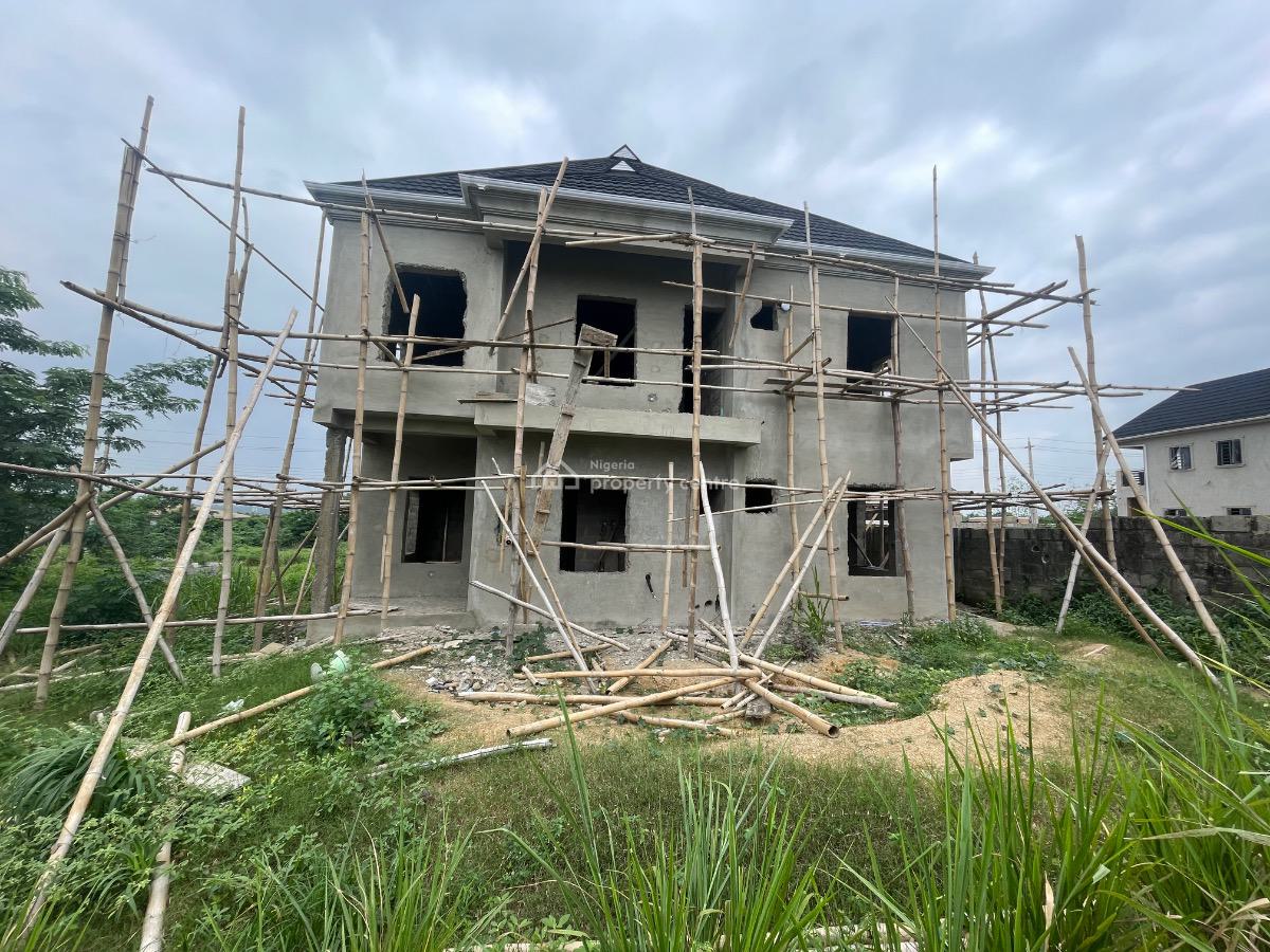 a Well Constructed Carcass Twin 4 Bedroom Semi Detached Duplex, Dss Estate, Alafara- Elenusonso Road, Idi Ishin, Jericho, Ibadan, Oyo, Semi-detached Duplex for Sale
