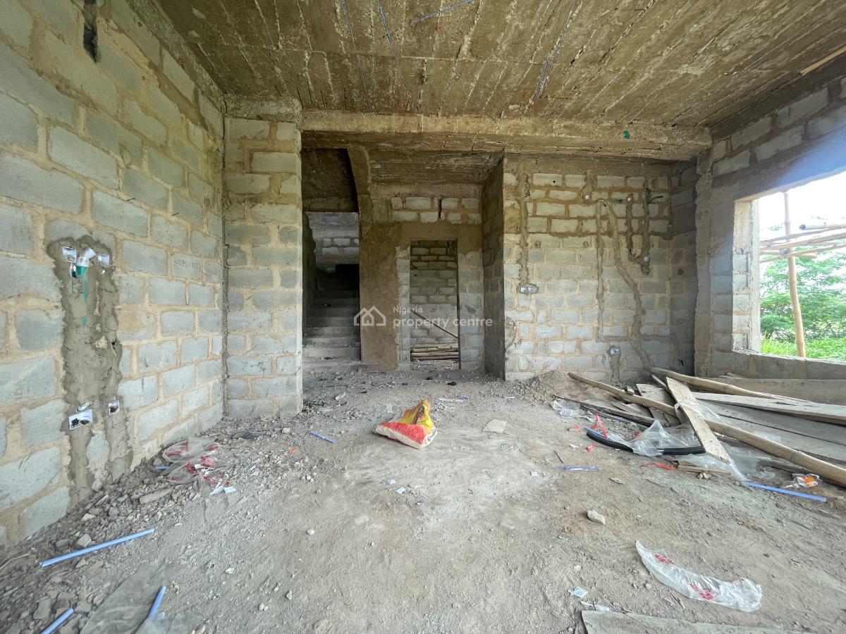 a Well Constructed Carcass Twin 4 Bedroom Semi Detached Duplex, Dss Estate, Alafara- Elenusonso Road, Idi Ishin, Jericho, Ibadan, Oyo, Semi-detached Duplex for Sale