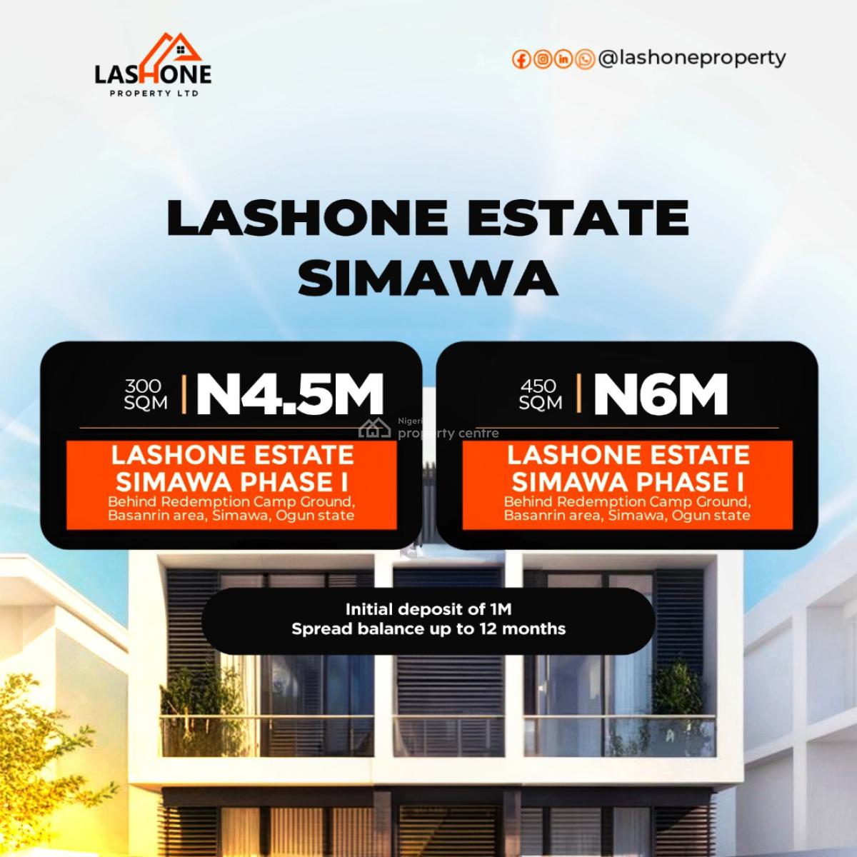 Lashone Estate ( Buy and Built Estate), Shimawa in  Towards Auditorium 14 Redemption Camp Mowe Axies, Magboro, Ogun, Residential Land for Sale