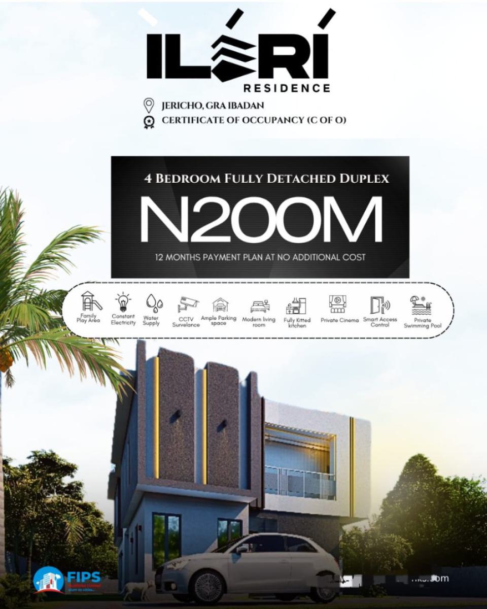 Specious Luxury 4 Bedroom Fully Detached Duplex with Bq, Gra, Jericho, Ibadan, Oyo, Detached Duplex for Sale