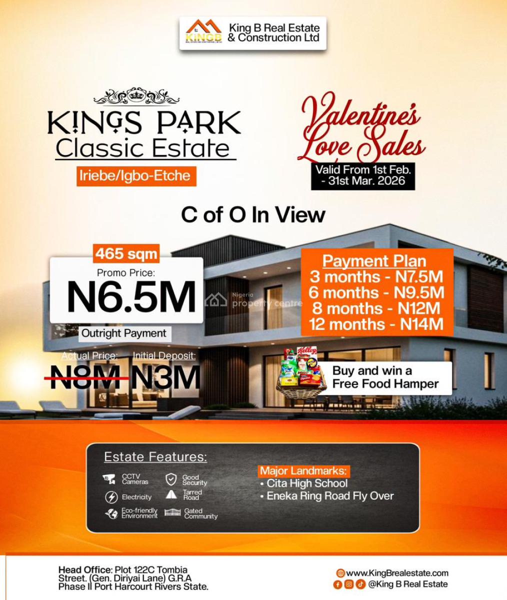 Land, Iriebe, Port Harcourt, Rivers, Residential Land for Sale