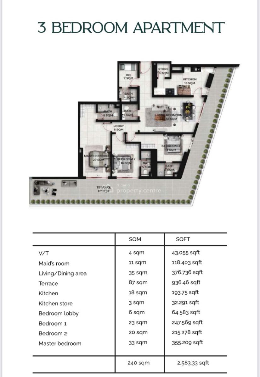 Luxury 3bedroom Apartment in Banana Island with Payment Plan, Banana Island, Banana Island, Ikoyi, Lagos, Block of Flats for Sale