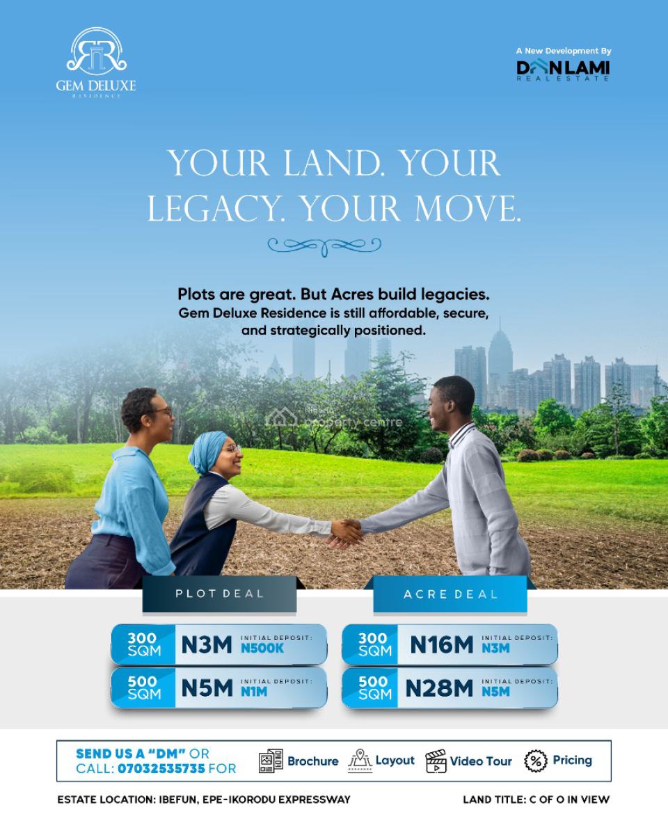 Own Affordable Land in a Vacation & Resort Style Estate at Gem Deluxe, Ibefun, Epe/ Ikorodu - Ijebu Ode Expressway, Epe, Lagos, Mixed-use Land for Sale