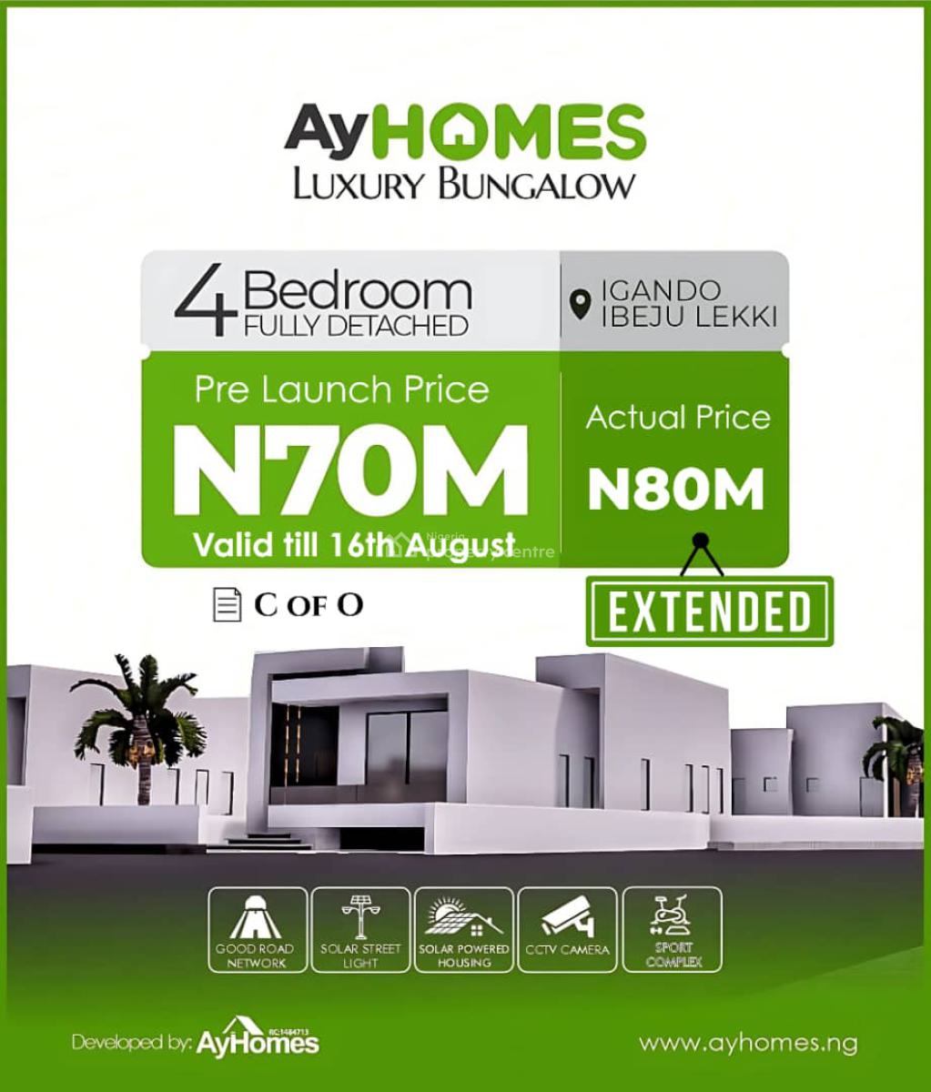 Luxury C of O Bungalows for Elevated Lifestyles, Igando, Ibeju Lekki, Lagos, Detached Bungalow for Sale