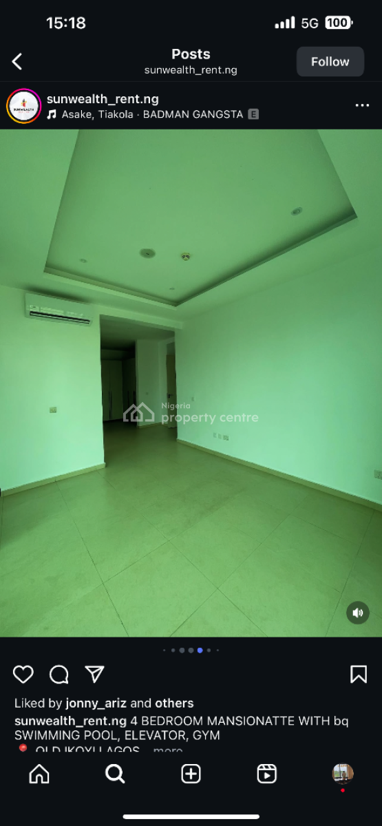 4 Bedroom Maisonette with Bq, Old Ikoyi, Ikoyi, Lagos, Flat / Apartment for Rent