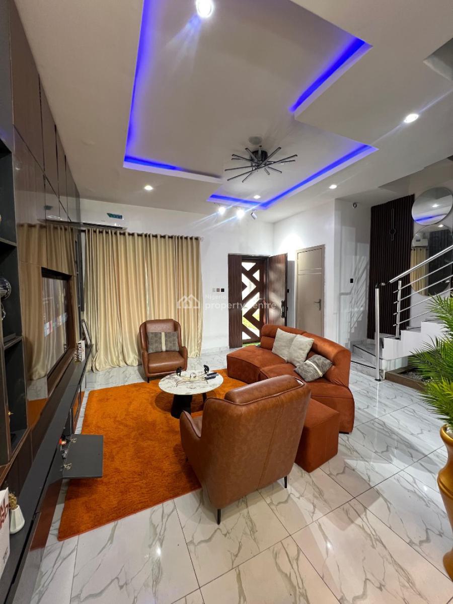 Nicely Furnished 4 Bedroom Terrace Duplex with Pool, Gym & Bq, Ikate, Lekki, Lagos, Terraced Duplex for Rent