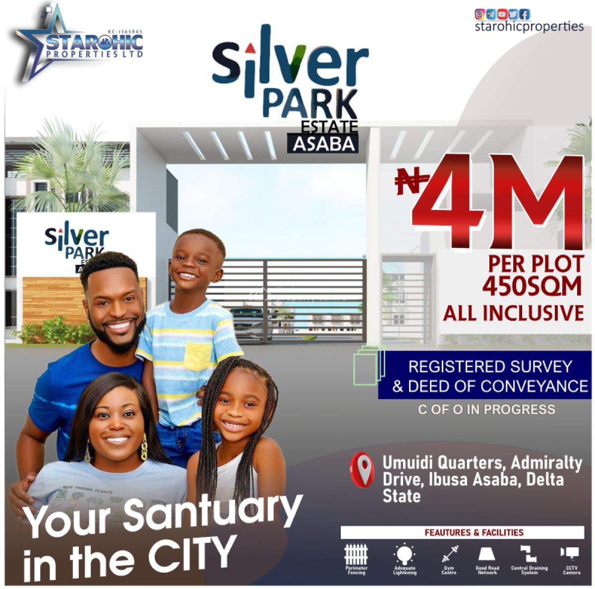 Luxury Redifined Land, Silverpark Estate, Ibusa, Asaba, Delta, Residential Land for Sale