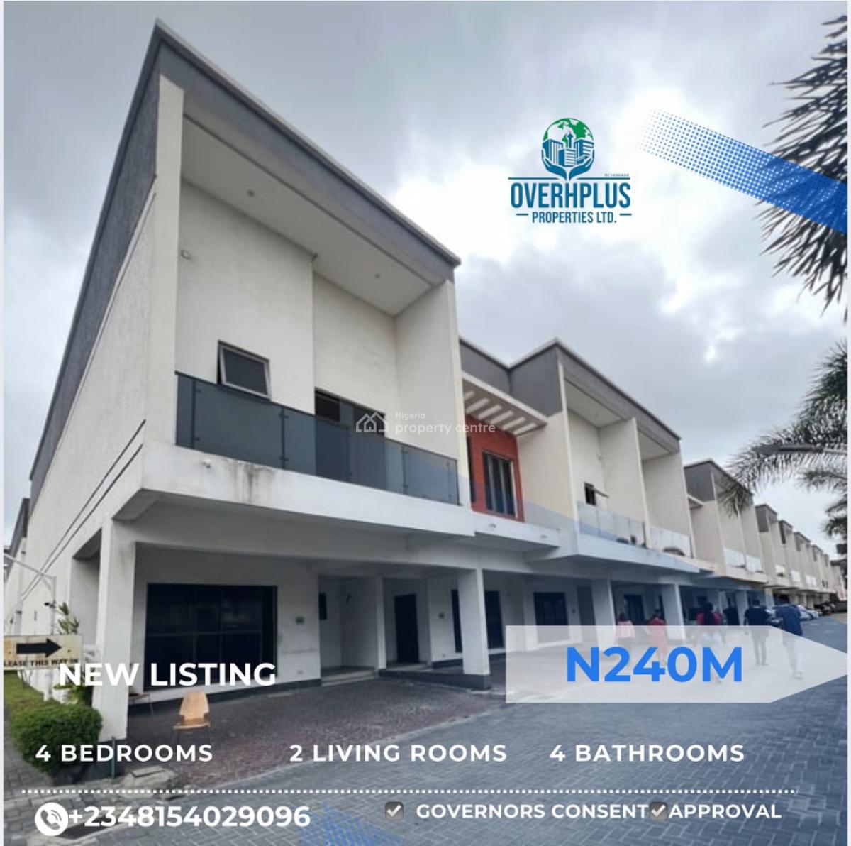 Luxury 4 Bedroom Terrace Duplex with Pool, Gym & Bq, Ologolo, Lekki, Lagos, Terraced Duplex for Sale