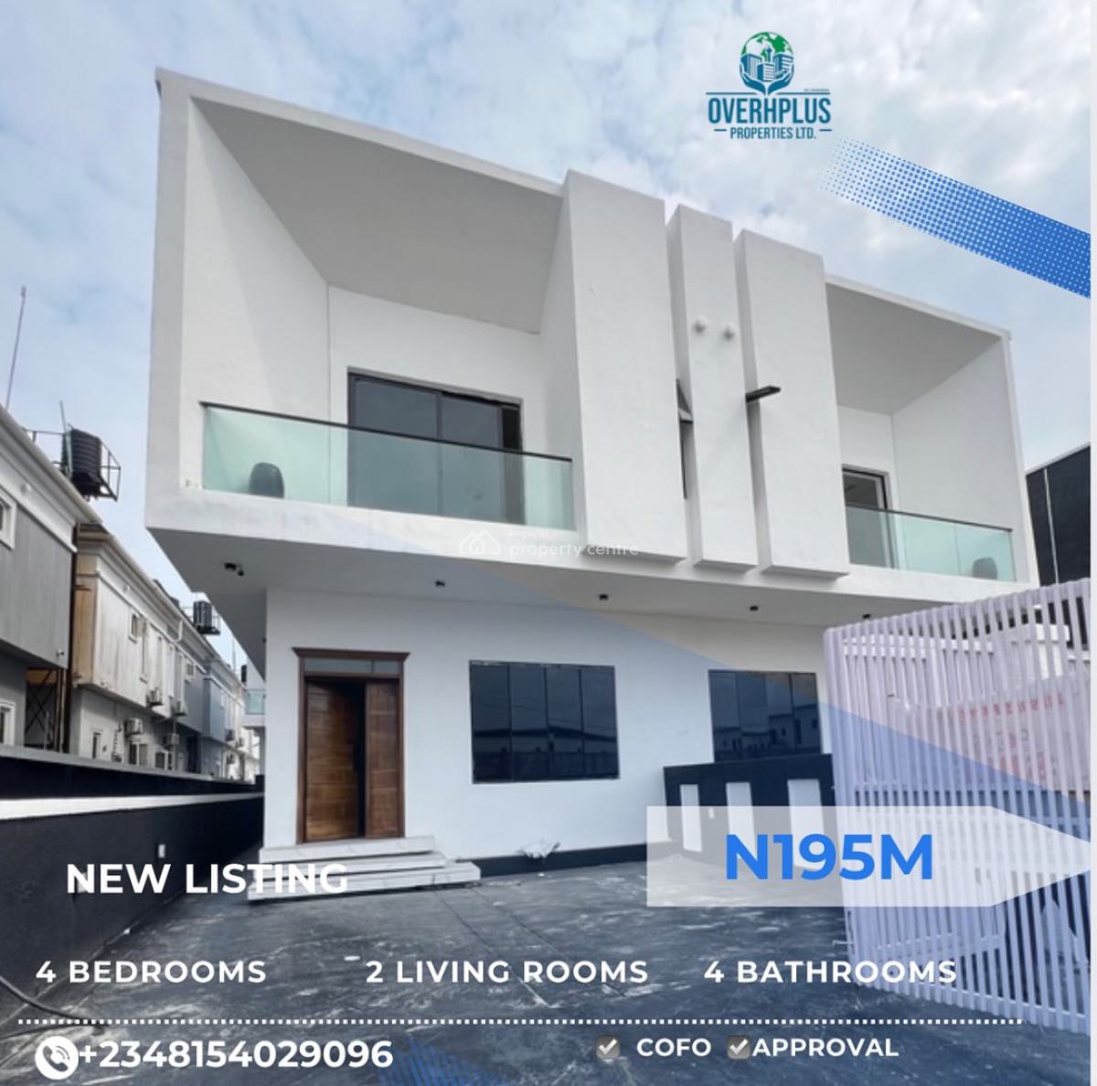 Newly Built 4 Bedroom Semi Detached Duplex with Bq, Orchid Road, Lekki, Lagos, Semi-detached Duplex for Sale