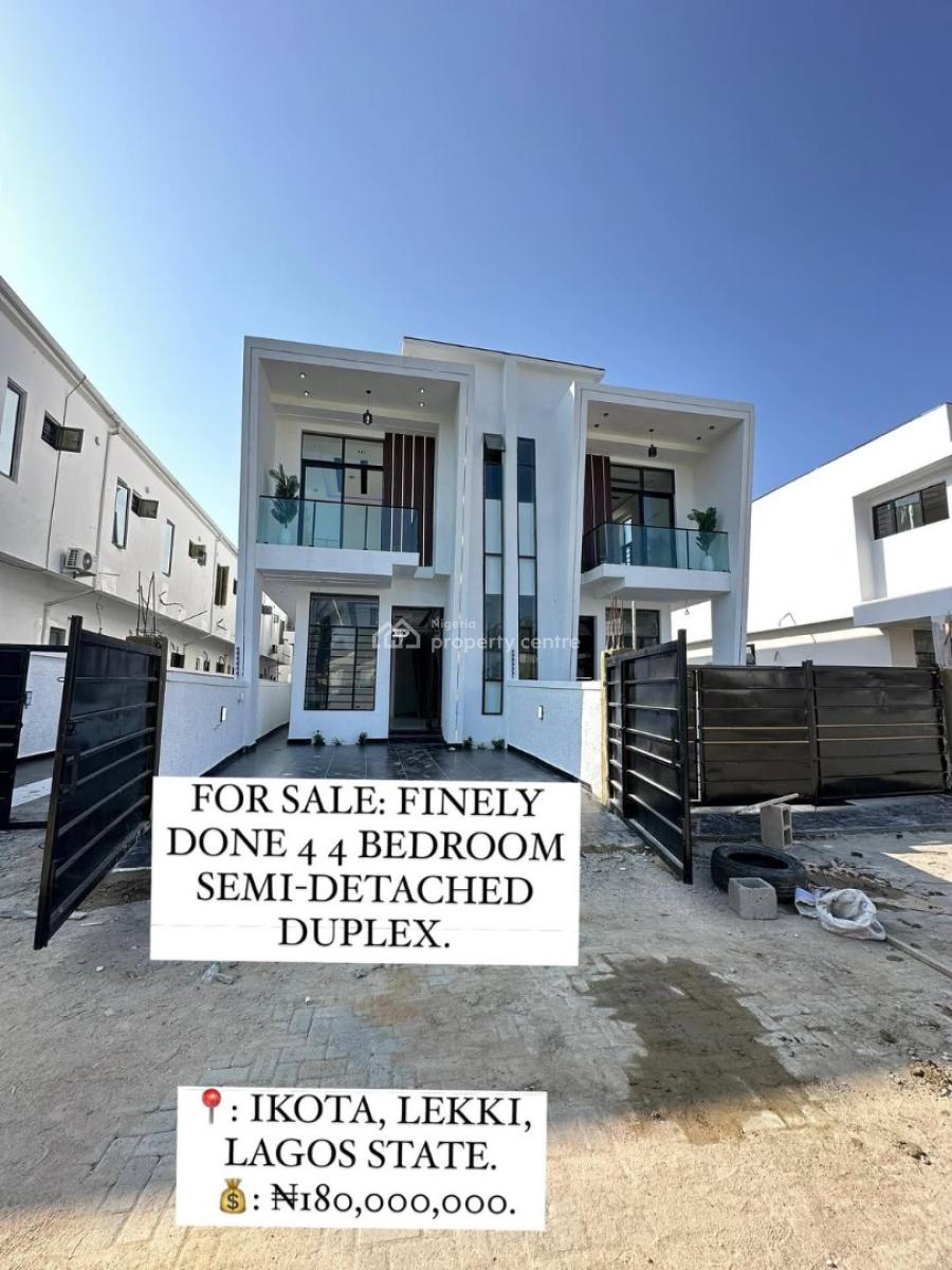Luxurious Contemporary 4 Bedroom Deluxe Detached Duplex with Bq, Ikota, Lekki, Lagos, Detached Duplex for Sale
