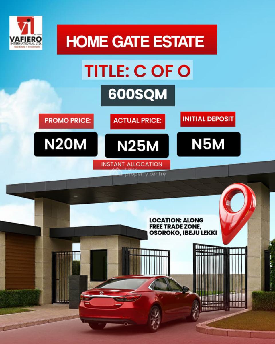 Dry Land, Home Gate Estate, Free Trade Zone, Osoroko, Ibeju Lekki, Lagos, Mixed-use Land for Sale