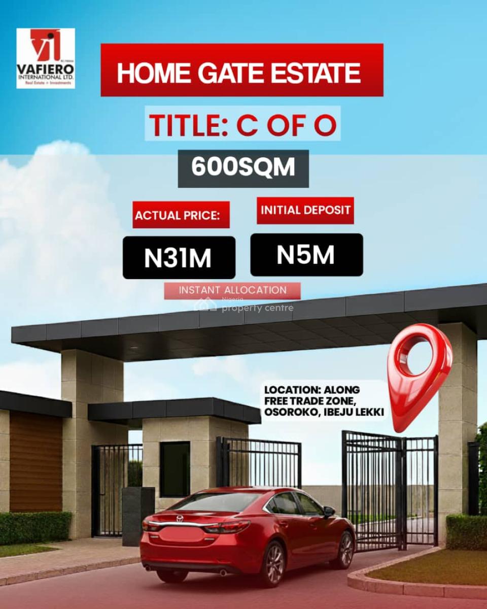 Your Premium Dry C of O Estate Land, Home Gate Estate: By Dangote Refinery, Lekki Free Trade Zone, Osoroko, Ibeju Lekki, Lagos, Mixed-use Land for Sale
