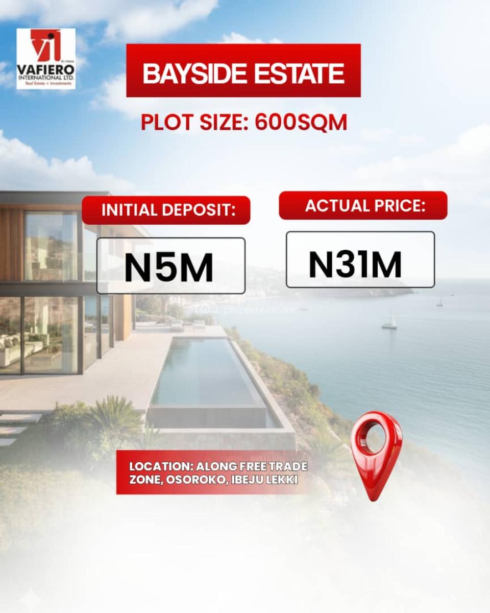 Dry C of O Land, Bayside Estate, By Dangote Refinery,free Trade Zone, Osoroko, Ibeju Lekki, Lagos, Residential Land for Sale