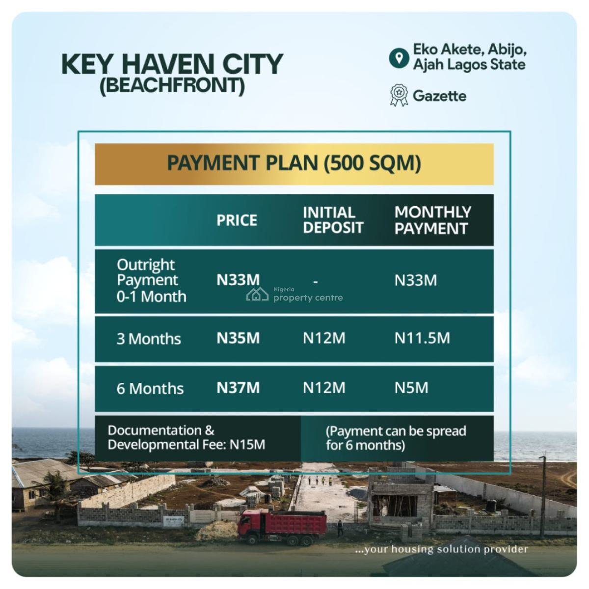 Gazetted Land, Key Haven City ( Beachfront) Eko Akete, Abijo, Lekki, Lagos, Residential Land for Sale