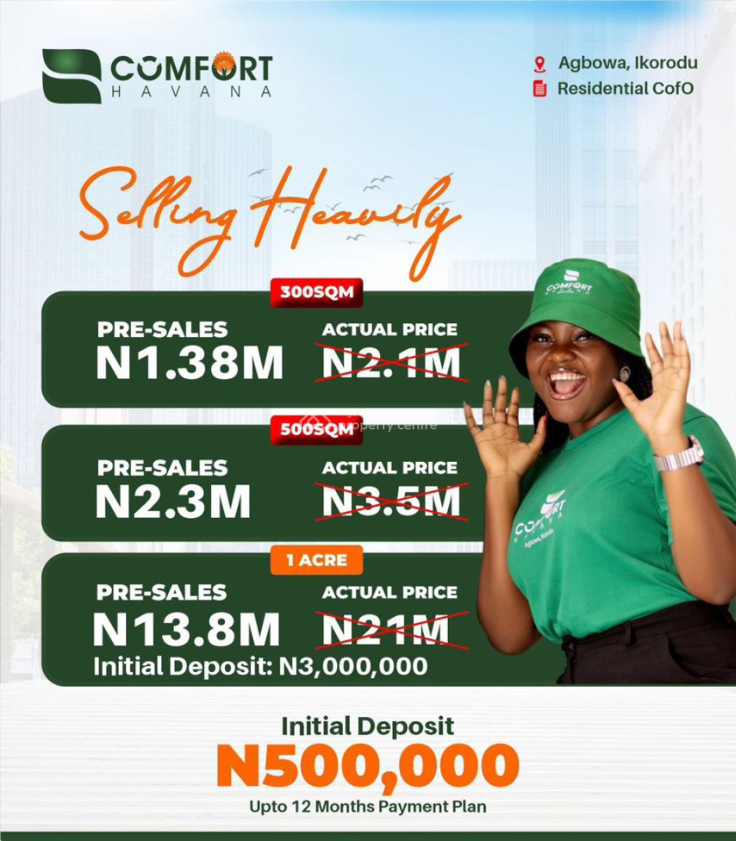 Your Comfort Zone with C of O, Comfort Havana Estate, Agbowa, Ikorodu, Lagos, Residential Land for Sale
