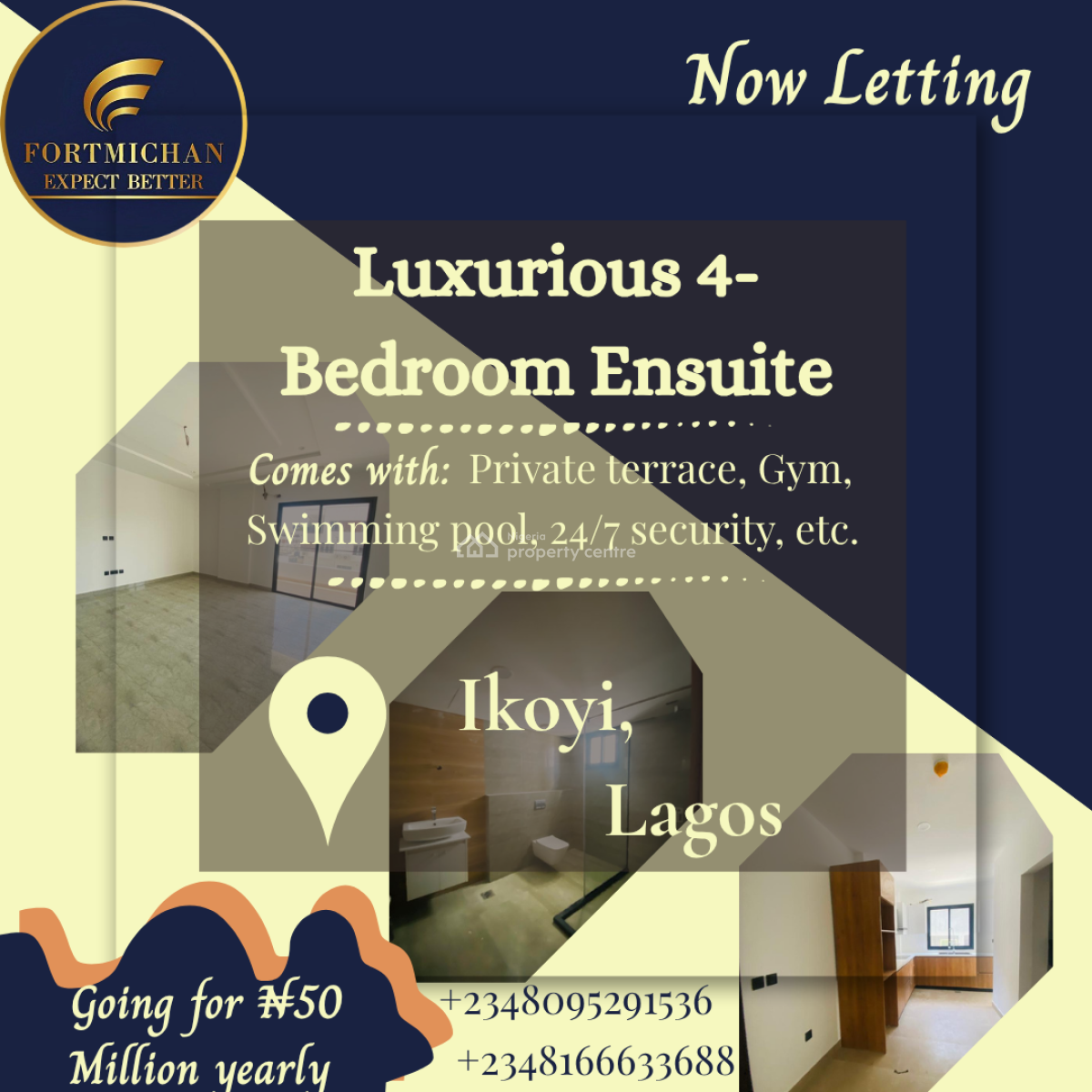 Luxury 4-bedroom Ensuite Flat with Private Terrace, Ikoyi, Lagos, Flat / Apartment for Rent