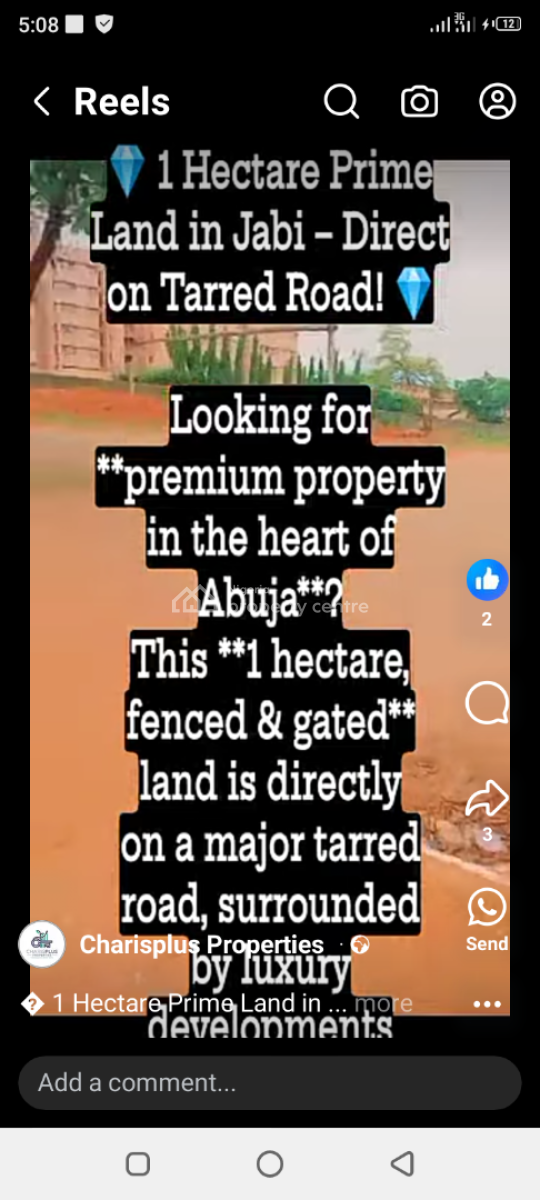 1 Hectare Prime Land in Jabi -- Direct on Tarred Road!, By Scc Construction Company, Jabi, Abuja, Mixed-use Land for Sale